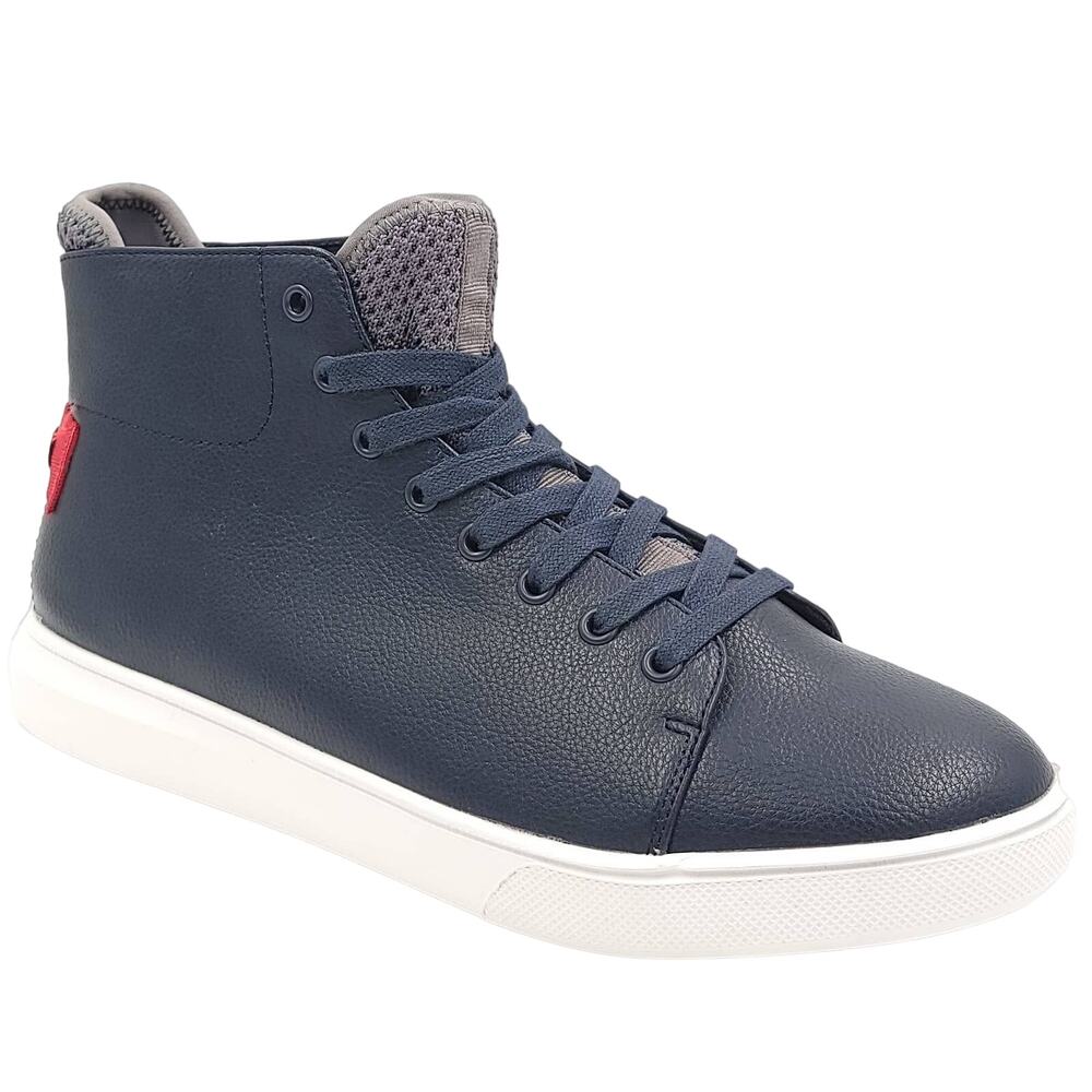 Kingside Men High Top Sneakers William Size US 7.5M Navy Blue Faux Leather